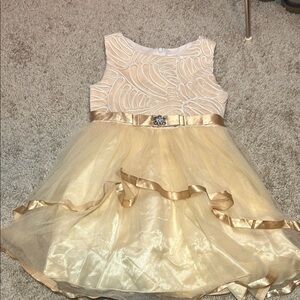 Elegant Kids Formal Dress with Gold Accents